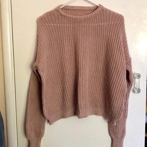 brandy melville blush pink/mauve knit sweater - Picture 2 of 3